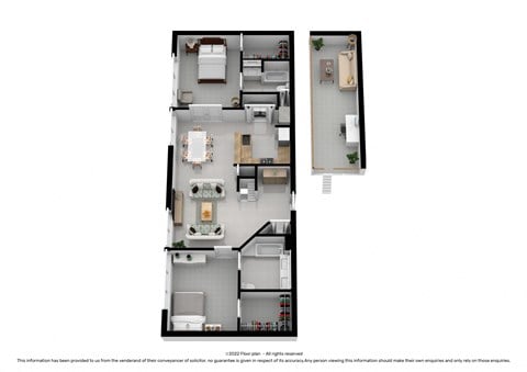Floor plan for 2 beds, 2 baths, 1730 sqft